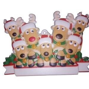 Festive Reindeer Christmas Ornament Family Of 7